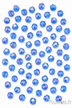 Facetglaskralen - Ø 10 mm - iriserend blauw